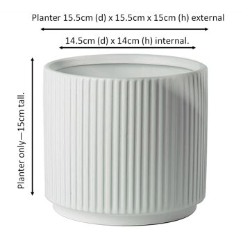 Pot de fleurs en céramique côtelé blanc 16 x 16 x 15 cm par Leaf Design 7