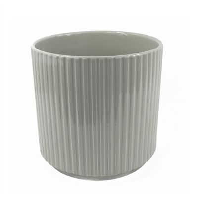 Vaso per piante in ceramica bianco 13.5×13.5 x 13 cm