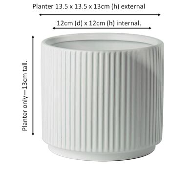 Pot de fleurs en céramique blanc 13.5x13.5x13cm 6