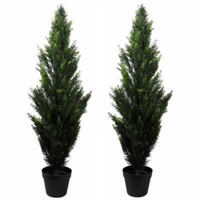 Zypressen-UV-Zedern-Topiary-Baum, künstliche 120 cm große Pflanze