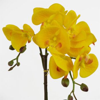 Orchidée dorée artificielle jaune pot doré 48 cm 2