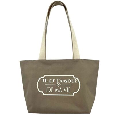 sac mademoiselle, "Tu es l'amour de ma vie" Brooklyn beige