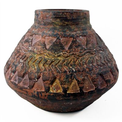 Pflanzgefäße, Pflanzgefäße, rustikaler Azteken-Übertopf, 30 cm x 40 cm