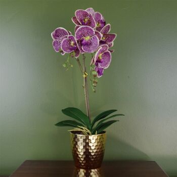 Orchidée violette léopard artificiel doré 50 cm 1