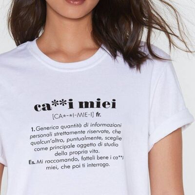 T-Shirt "Ca ** my"__L / Bianco