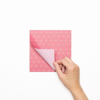 Papier origami rouge pour l'artisanat créatif, papier pliant recto-verso rouge avec motif géométrique, papier kraft rose cadeau Saint Valentin 2