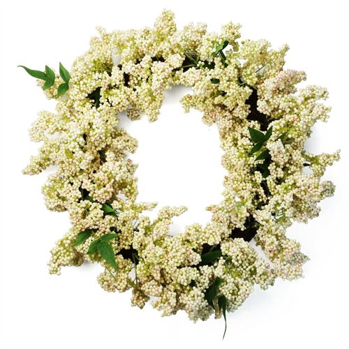 Artificial Hanging White Berry Wreath