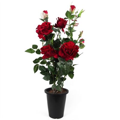 Artificial Large Red Rose Bush