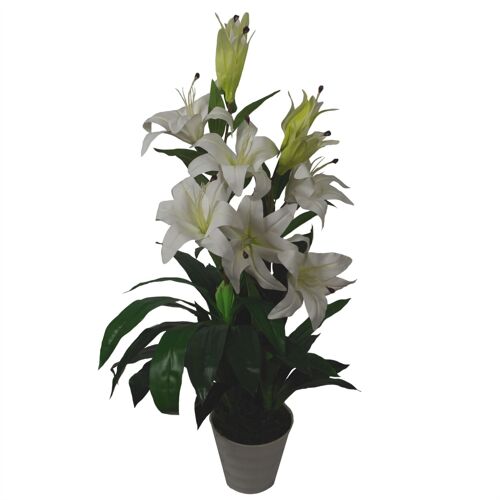 Artificial Lily Plant Stargazer Style 90cm White