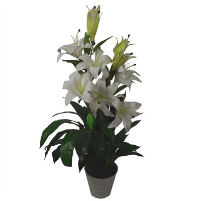 Planta de Lirio Artificial Estilo Stargazer 90cm Blanco