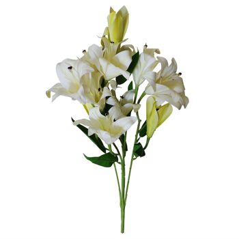 Plante de lys artificielle blanche, fleurs à tige nue de 60 cm 1