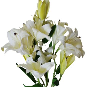 Plante de lys artificielle blanche, fleurs à tige nue de 60 cm 2