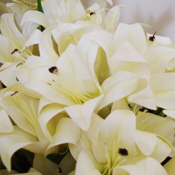 Plante de lys artificielle blanche, fleurs à tige nue de 60 cm 3