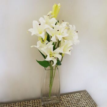 Plante de lys artificielle blanche, fleurs à tige nue de 60 cm 7