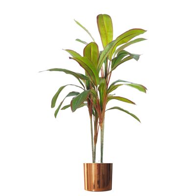 Künstliche Pflanze Dracaena-Baum Kupfer-Pflanzgefäß 100 cm Premium