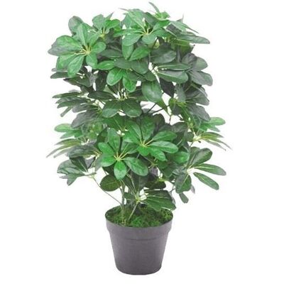 Planta Artificial Árbol Paraguas Maceta De Plástico Negro 55cm