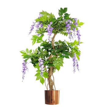 Jardinière en cuivre d'arbre de glycine violette artificielle 110 cm 1