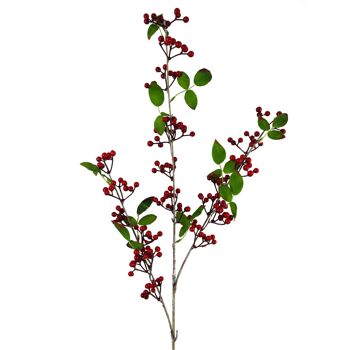 Branches artificielles de baies de Noël rouges 6 x 80 cm 3