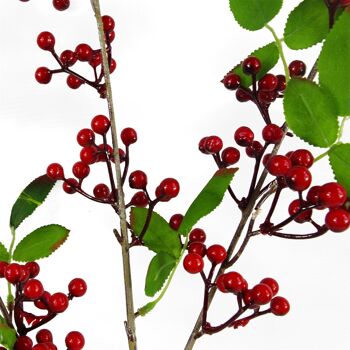Branches artificielles de baies de Noël rouges 6 x 80 cm 4