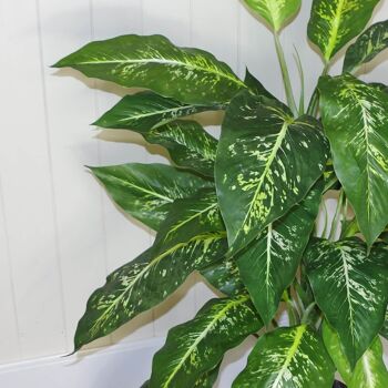 Plante d'arbre artificielle Fox Aglaonema, jardinière en métal et cuivre 6