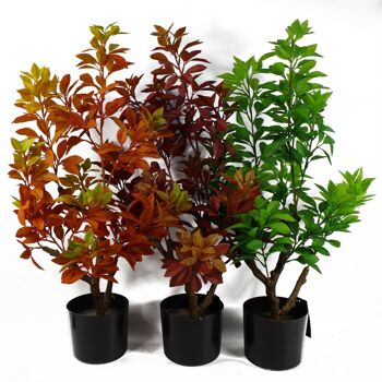 Arbres artificiels Orange feu automne Ficus arbre 80cm feuille 5