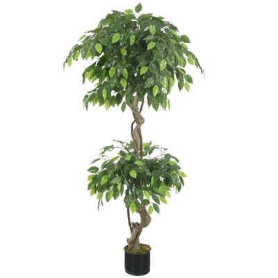Plantas artificiales de árbol de Ficus retorcido 150 cm