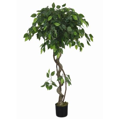 Künstlicher gedrehter Ficusbaum, realistische künstliche Zimmerpflanzen, 120 cm, 4 Fuß