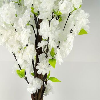 Arbre à fleurs blanches artificielles 2