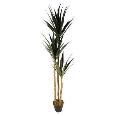 Künstliche XL-Tropenpflanze mit dreifachem Yukka-Baum