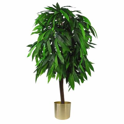 Manguier artificiel arbre vert or 120cm plantes tronc