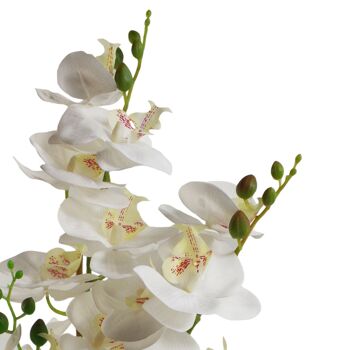 Plante artificielle de fleur d'orchidée 70cm jardinière en céramique noire blanche 2
