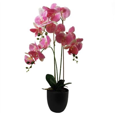 Künstlicher Orchideenblumen-Pflanztopf, rosa, 70 cm