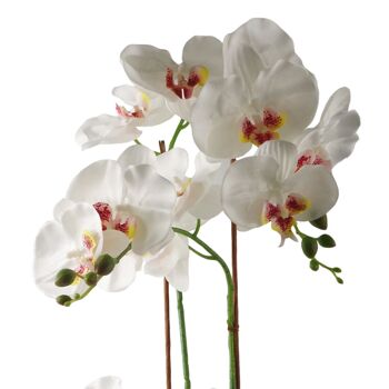 Jardinière émaillée orchidée artificielle Jardinière émaillée blanche 65 cm 2