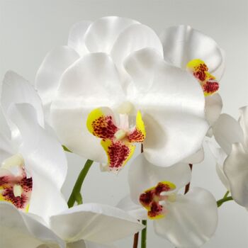 Jardinière émaillée orchidée artificielle Jardinière émaillée blanche 65 cm 3