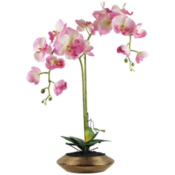 Jardinière en céramique orchidée artificielle or rose, 70cm 1