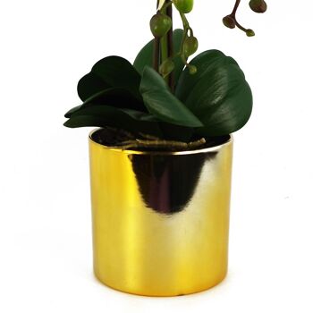 Orchidée Artificielle Grande Or Blanc 52cm 3
