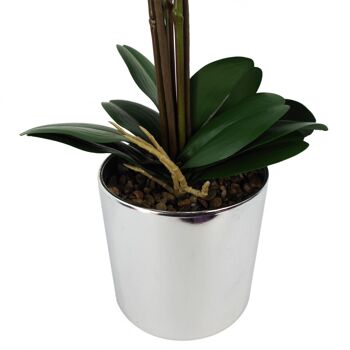 Orchidée Artificielle Grande Blanc Argent 52cm 4