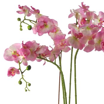 Orchidée Artificielle Jardinière Cube En Céramique Rose 90cm Rose 3