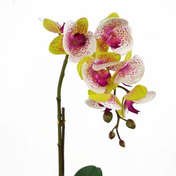 Orchidée Artificielle Rose Argent Pot 46cm Arlequin 3