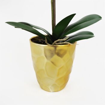 Orchidée Artificielle Plante Or Rose Foncé Pot 54cm 4