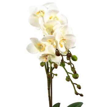 Orchidée Artificielle Plante Or Blanc Pot 54cm 2