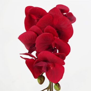 Orchidée Artificielle Rouge Argent Pot 46cm 2