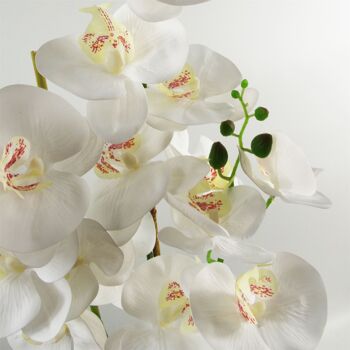 Jardinière en céramique argentée orchidée artificielle, jardinière en argent blanc 70 cm 2