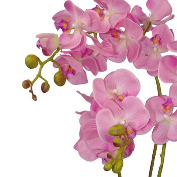 Orchidée Artificielle XL Jardinière Bol en Métal 70x70cm 3