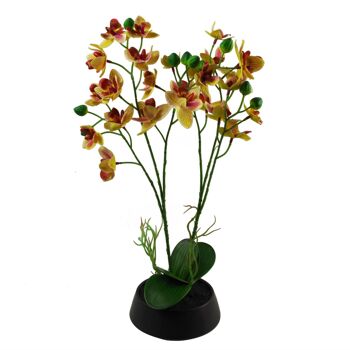 Jardinière Orchidée Artificielle Jaune Rose 43cm 1