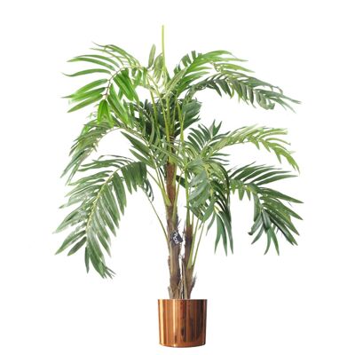 Jardinera de cobre con palmera artificial, 120 cm, Luxury Premium