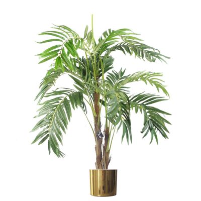 Jardinera Artificial Palmera Dorada 120cm Luxury Premium