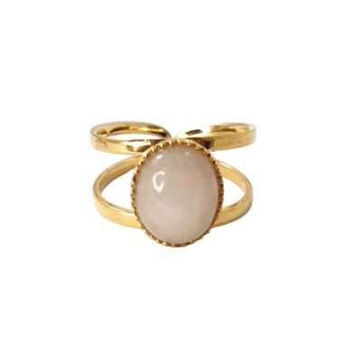 Denise Rose Quartz Gold Plated Ring