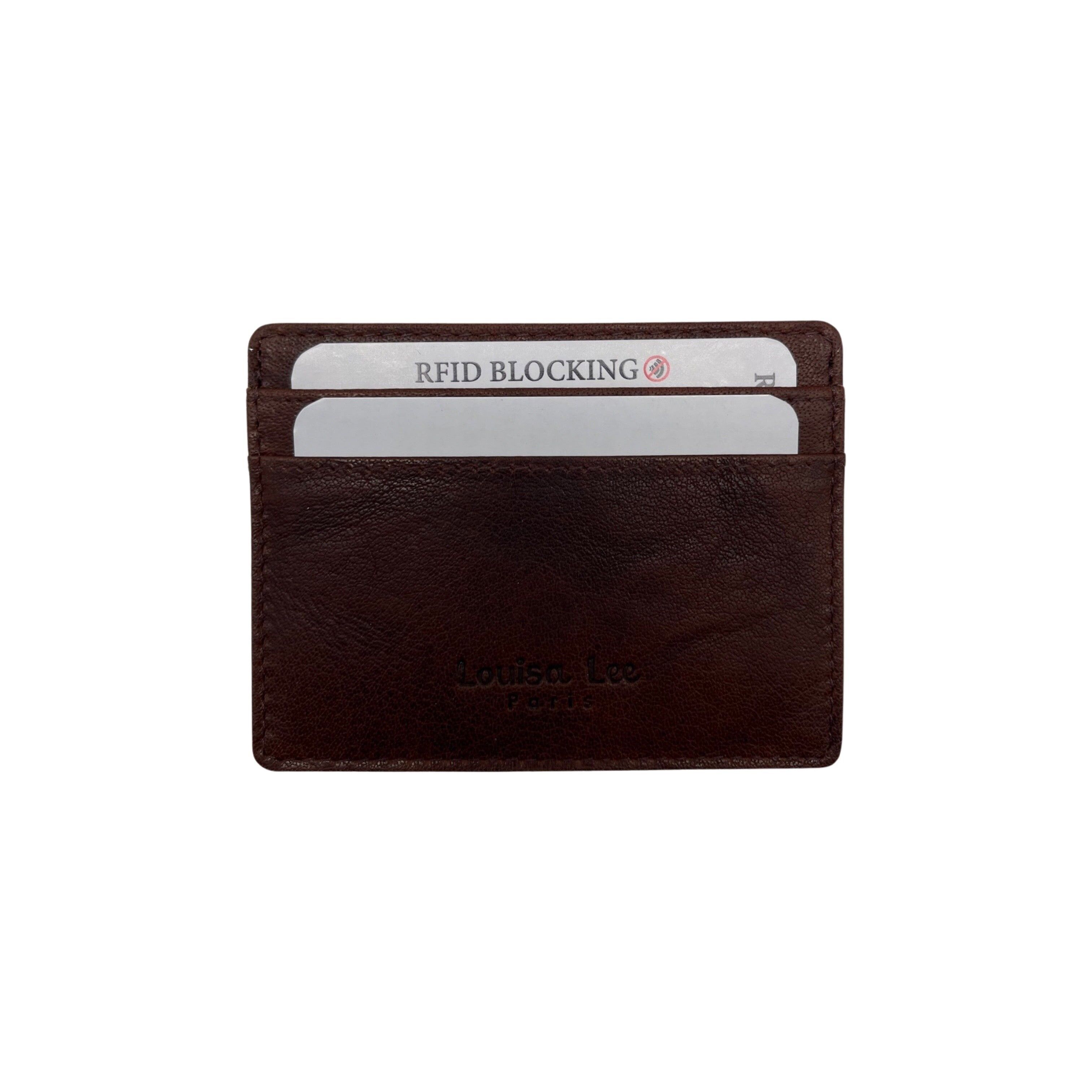 MINI PORTA CARTE IN PELLE MARRONE FLORENT SELVAGGIO