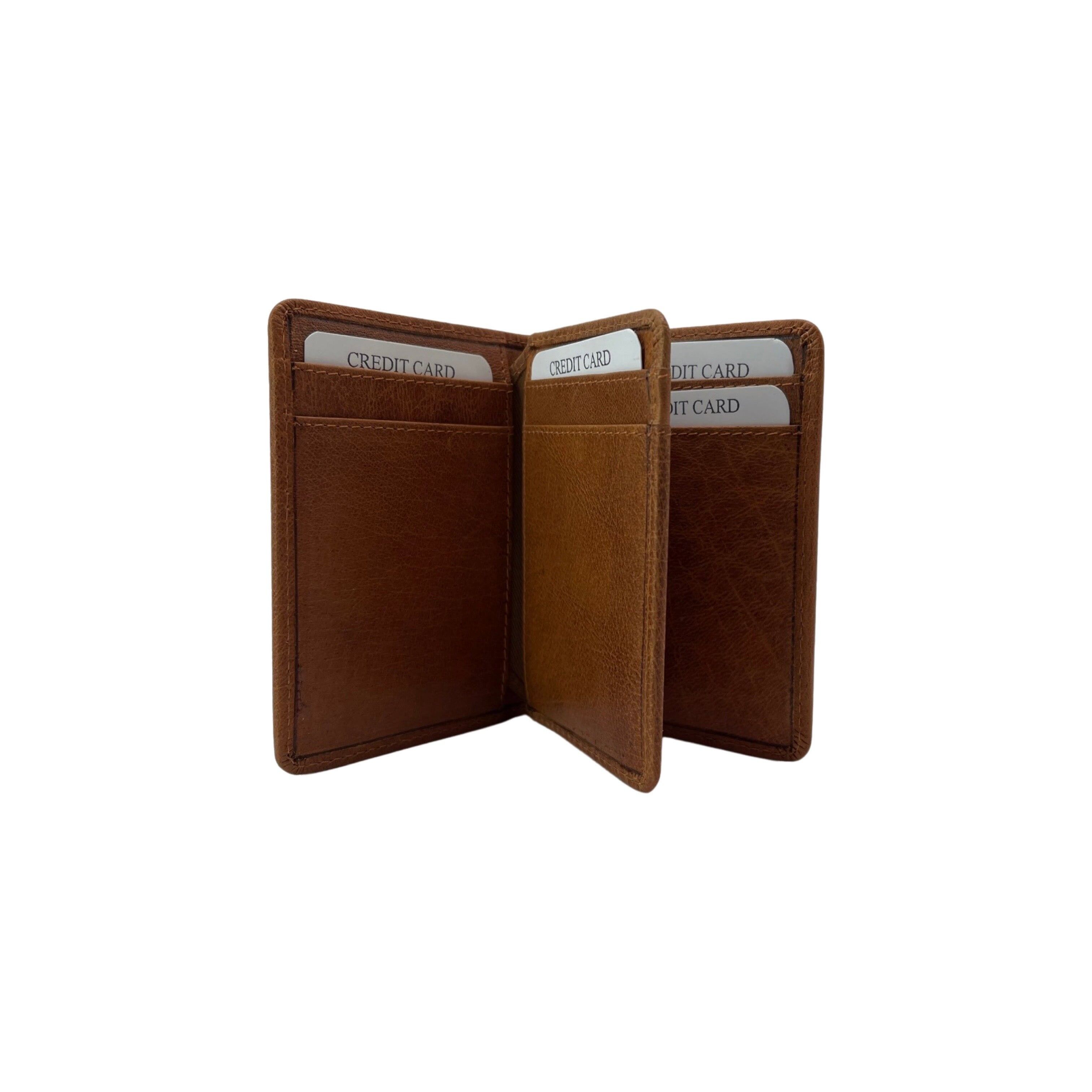 PORTA CARTE GABRIEL WILD IN PELLE CAMMELLO